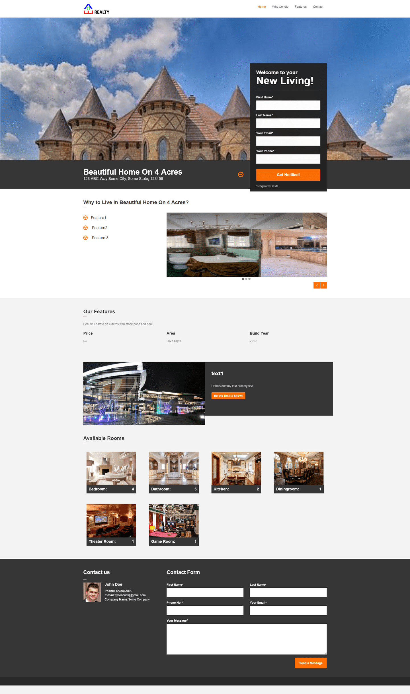 property landing page